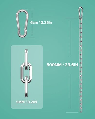 Fitness Chain, Weight Lifting Chains, Cable Machine Extension Chain, 304 Stainless Steel LAT Pull Cable Extension Weight Machine Chain, Curl Bar Chain for Home Gym in Kuwait