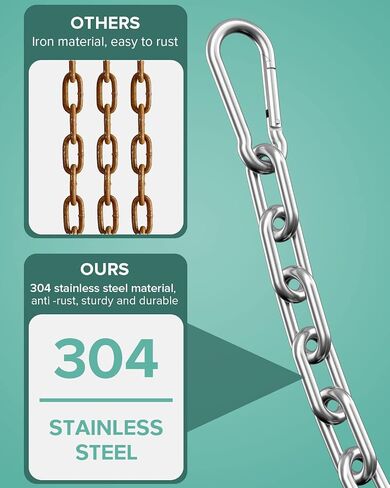 Fitness Chain, Weight Lifting Chains, Cable Machine Extension Chain, 304 Stainless Steel LAT Pull Cable Extension Weight Machine Chain, Curl Bar Chain for Home Gym in Kuwait