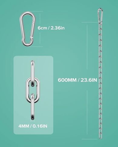 Fitness Chain, Weight Lifting Chains, Cable Machine Extension Chain, 304 Stainless Steel LAT Pull Cable Extension Weight Machine Chain, Curl Bar Chain for Home Gym in Kuwait