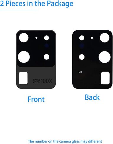 2 Pieces OEM Rear Camera Glass Lens Replacement for Samsung Galaxy S20 Ultra with Pre-Installed Adhesive and Repair Toolkit in Kuwait