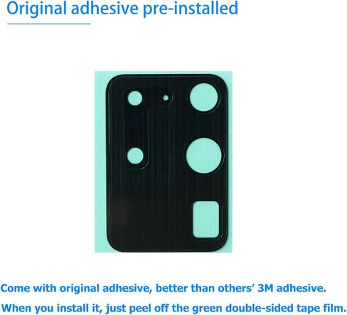 2 Pieces OEM Rear Camera Glass Lens Replacement for Samsung Galaxy S20 Ultra with Pre-Installed Adhesive and Repair Toolkit in Kuwait