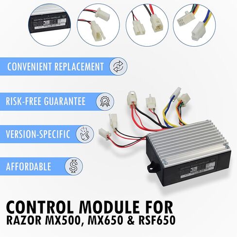 AlveyTech 36 Volt Control Module for Razor SX500 McGrath Dirt Rocket (V1+) - Replacement Speed Bicycle Controller with 6-Wire Throttle Connector for Electric Power Motor, Scooter E-Bike Quad Mod Parts in Saudi Arabia
