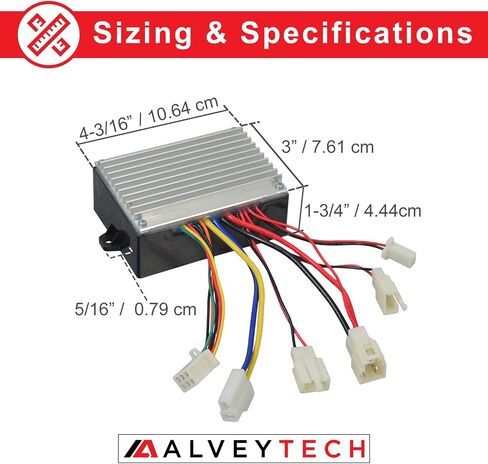 AlveyTech 36 Volt Control Module for Razor SX500 McGrath Dirt Rocket (V1+) - Replacement Speed Bicycle Controller with 6-Wire Throttle Connector for Electric Power Motor, Scooter E-Bike Quad Mod Parts in Saudi Arabia