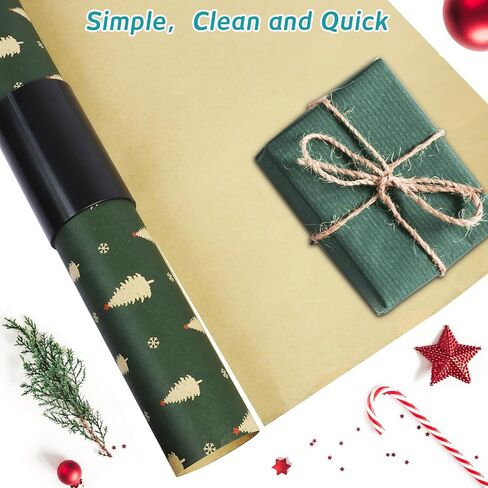Hoedia عيد الميلاد ورق التغليف القاطع - مجموعة من 2 أنبوب أداة قطع لف الهدايا، قطع ورق التغليف المنزلق، قطع لف الهدايا المنزلقة سهلة وآمنة لورق تغليف العطلات in Kuwait