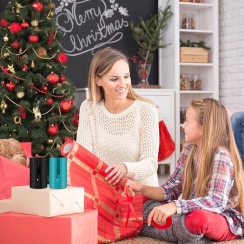 Hoedia عيد الميلاد ورق التغليف القاطع - مجموعة من 2 أنبوب أداة قطع لف الهدايا، قطع ورق التغليف المنزلق، قطع لف الهدايا المنزلقة سهلة وآمنة لورق تغليف العطلات in Kuwait