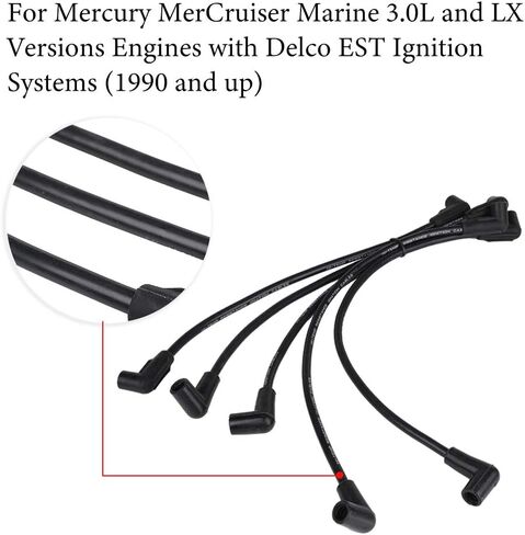 مجموعة أسلاك توصيل الإشعال متوافقة مع إصدارات 1990 والأحدث 3.0L وLX من محركات MerCruiser البحرية مع أنظمة الإشعال Delco EST - تحل محل 816761Q14 84-816761Q14 in Kuwait
