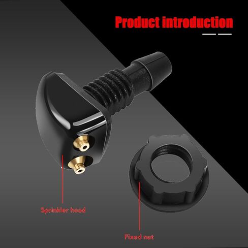 قطعتان من فوهات غسيل الزجاج الأمامي الأوتوماتيكية، رشاشات ذات فتحة مزدوجة، أدوات تنظيف متعددة الوظائف، أدوات تنظيف زجاج السيارة، عالمية لمعظم السيارات والشاحنات والشاحنات الصغيرة (أسود) in Kuwait