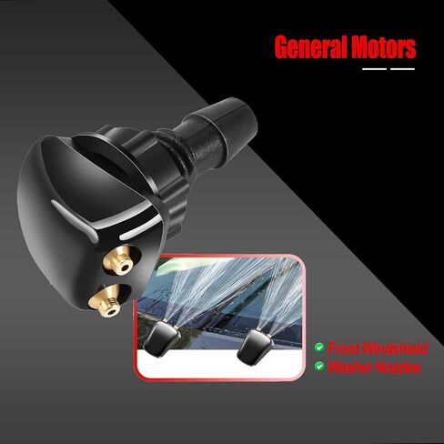 قطعتان من فوهات غسيل الزجاج الأمامي الأوتوماتيكية، رشاشات ذات فتحة مزدوجة، أدوات تنظيف متعددة الوظائف، أدوات تنظيف زجاج السيارة، عالمية لمعظم السيارات والشاحنات والشاحنات الصغيرة (أسود) in Kuwait