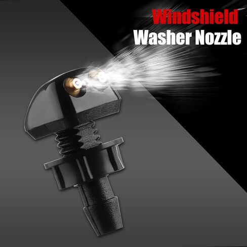 قطعتان من فوهات غسيل الزجاج الأمامي الأوتوماتيكية، رشاشات ذات فتحة مزدوجة، أدوات تنظيف متعددة الوظائف، أدوات تنظيف زجاج السيارة، عالمية لمعظم السيارات والشاحنات والشاحنات الصغيرة (أسود) in Kuwait