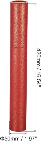 PATIKIL 2 Inch x 17 Inch Poster Tube, 1Pcs Photo Storage Tube Portable Shipping Mailing Tubes Calligraphy Painting Tubes Round Carrying Case for Storing Paper Art Map Documents, Red in Saudi Arabia