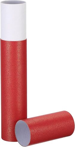 PATIKIL 2 Inch x 17 Inch Poster Tube, 1Pcs Photo Storage Tube Portable Shipping Mailing Tubes Calligraphy Painting Tubes Round Carrying Case for Storing Paper Art Map Documents, Red in Saudi Arabia