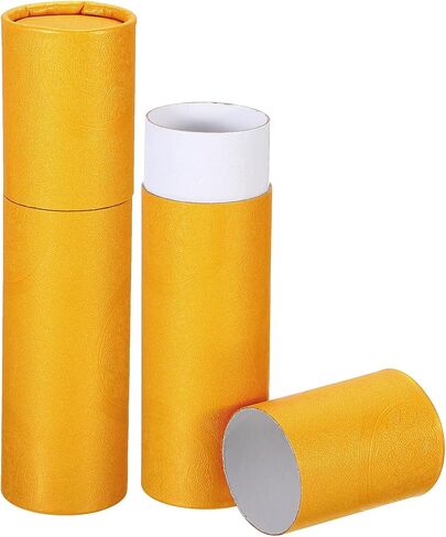 PATIKIL 2 Inch x 7 Inch Poster Tube, 2Pcs Photo Storage Tube Portable Shipping Mailing Tubes Calligraphy Painting Tubes Round Carrying Case for Storing Paper Art Map Documents, Yellow in Saudi Arabia