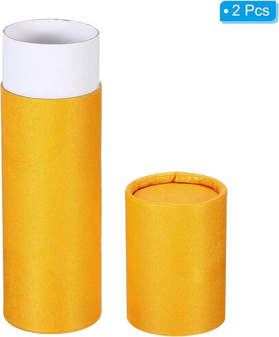 PATIKIL 2 Inch x 7 Inch Poster Tube, 2Pcs Photo Storage Tube Portable Shipping Mailing Tubes Calligraphy Painting Tubes Round Carrying Case for Storing Paper Art Map Documents, Yellow in Saudi Arabia