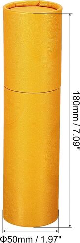 PATIKIL 2 Inch x 7 Inch Poster Tube, 2Pcs Photo Storage Tube Portable Shipping Mailing Tubes Calligraphy Painting Tubes Round Carrying Case for Storing Paper Art Map Documents, Yellow in Saudi Arabia