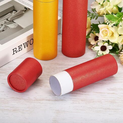 PATIKIL 2 Inch x 7 Inch Poster Tube, 2Pcs Photo Storage Tube Portable Shipping Mailing Tubes Calligraphy Painting Tubes Round Carrying Case for Storing Paper Art Map Documents, Yellow in Saudi Arabia
