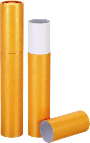 PATIKIL 2 Inch x 7 Inch Poster Tube, 2Pcs Photo Storage Tube Portable Shipping Mailing Tubes Calligraphy Painting Tubes Round Carrying Case for Storing Paper Art Map Documents, Yellow in Saudi Arabia