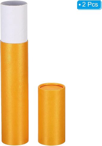 PATIKIL 2 Inch x 7 Inch Poster Tube, 2Pcs Photo Storage Tube Portable Shipping Mailing Tubes Calligraphy Painting Tubes Round Carrying Case for Storing Paper Art Map Documents, Yellow in Saudi Arabia