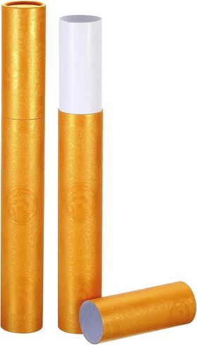 PATIKIL 2 Inch x 7 Inch Poster Tube, 2Pcs Photo Storage Tube Portable Shipping Mailing Tubes Calligraphy Painting Tubes Round Carrying Case for Storing Paper Art Map Documents, Yellow in Saudi Arabia