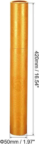 PATIKIL 2 Inch x 7 Inch Poster Tube, 2Pcs Photo Storage Tube Portable Shipping Mailing Tubes Calligraphy Painting Tubes Round Carrying Case for Storing Paper Art Map Documents, Yellow in Saudi Arabia