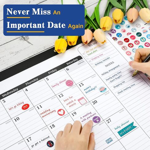 Umriox Large Desk Calendar, 18 Months 22" x 17" Desk Calendar, Runs from January 2024 to June 2025, 2024 Desk/Wall Calendar for School Work and Home Planner in Saudi Arabia
