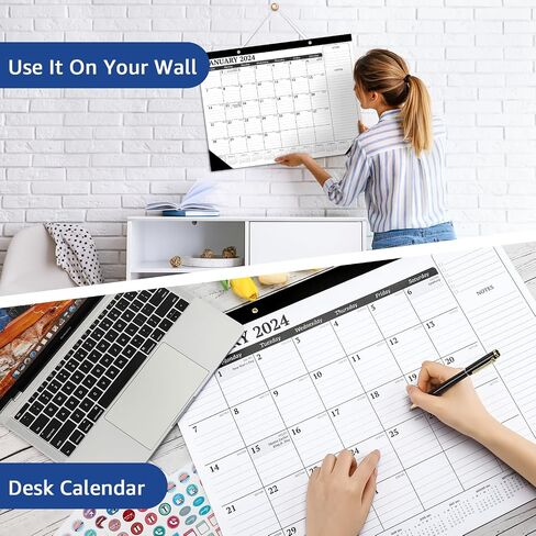 Umriox Large Desk Calendar, 18 Months 22" x 17" Desk Calendar, Runs from January 2024 to June 2025, 2024 Desk/Wall Calendar for School Work and Home Planner in Saudi Arabia