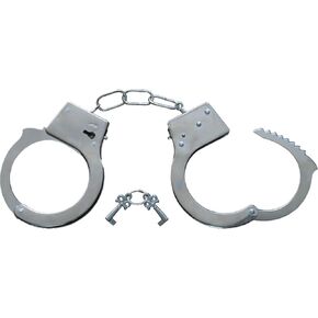 Dress Up America Metal Handcuffs - Toy Handcuffs For Kids - Police Costume Accessory - Handcuff Set With Two Keys