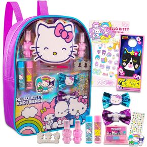Hello Kitty Cosmetic Set for Girls - Hello Kitty Dress Up Party Supplies Bundle مع Hello Kitty Makeup ، حقيبة الكتف ، الوشم والمزيد | مرحبا كيتي تظاهر اللعب