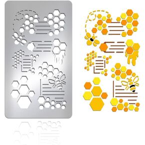 UNICRAFTALE 1Pcs Brick Texture Metal Stencil Layering Drawing Stencils Stainless Steel Painting Stencils Reusable Texture Mixed Media Stencil for Painting on Wall Canvas Wood Craft Furniture Paper
