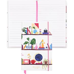 kate spade new york Take Note Large Notebook Journal, Vegan Leather Hardcover Journal, Diary Includes 168 Lined Pages, 8.25" x 5.25" Writing Pad, Charmed Library