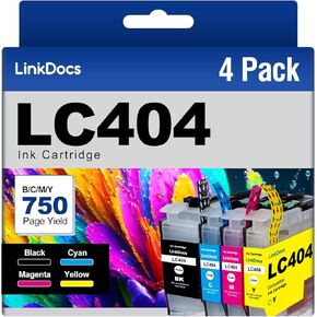 LC404 Ink Cartridges Replacement for Brother LC404 to use with Brother MFC-J1205W MFC-J1215W Printers (Black Cyan Magenta Yellow 4 Pack)