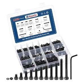 660pcs Socket Head Cap Screws Bolts Nuts Assortment Kit - [M2x4/6/8/10/12/16mm] Alloy Steel Black Oxide 12.9 Internal Hex Screw for 3D Printer Use, with Wrench