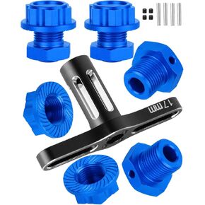 RC 17MM Wheel Hub w/Anti-dust Cap Nuts Upgrades Part for 1/8 Typhon 3S BLX,Typhon Mega 550,Alloy Aluminium Wheel Hub Hex w/Wheel Wrench,Titanium
