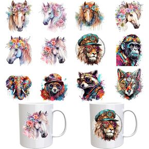 12 sheets UV DTF cup wraps for coffee mugs, the waterproof items can be widely used on glass can and wooden crafts
