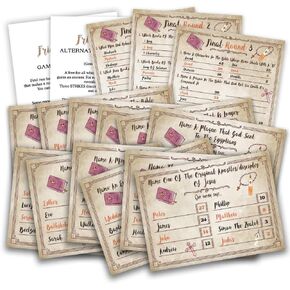 Bible Trivia Game, Bible Friendly Feud Quiz, Bible Trivia Games for Family, Bible Family Feud Questions, Games for Church Group, Bible Community Party Supplies-S01