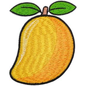 Sunny Mango Patch – 3 inches, Cool Colorful Fruit Patch – Embroidered Iron On/Sew On Fruit Patches Iron On for Backpacks