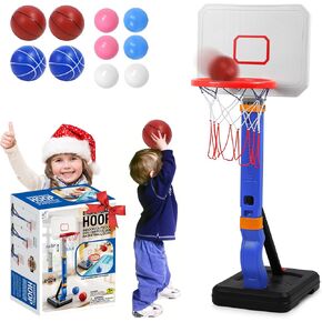 طفل كرة السلة طفل داخلي ، 27.55 "إلى 54.33" ارتفاع قابلة للتعديل كرة السلة MINI HOOP في الهواء الطلق ، ألعاب من سن 3 بويز فتيات الأطفال هدايا عيد ميلاد عيد ميلاد ألعاب الوالدين التعلم تمارس تمارين الرياضة