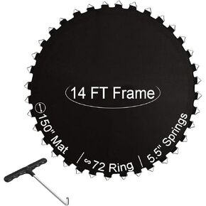 Ketofa 12FT 14FT Trampoline Mat Replacement, Fits 5.5" Springs 72 80 V-Hooks Round Trampoline Frame,Premium Trampoline Jumping Mat (Excluding Frame and Spring)