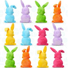 48 Pieces Easter Bunny Plush Toys Cute Stuffed Animal Toys 6 Inch Pastel Bunny Stuffed Toys Easter Basket Stuffers Gift for Easter Hunting Party Favor Decorations