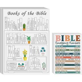 Kosiz 24 Pcs Books of The Bible Stickers Emergency Numbers Sticker Christian Bible Reading Tracker Book Shelf for Women Men Journaling Scripture Study(Bright Style)