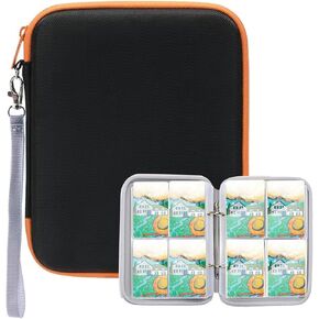 4 Pocket Card Case for 80 Yoto Cards, EVA Portable Folder for Yoto Storage, Cyan