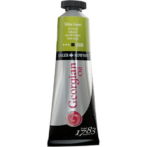 Daler Rowney Georgian Oil Paint Yellow Green 38ml Tube - Art Paints for Canvas Paper and More - Oil Painting Supplies for Artists and Students - Artist Oil Paint for Any Skill Set