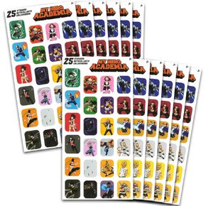 My Hero Academia Stickers - 12 Pack MHA Sticker Sheets for Kids Birthday Party & Goodie Bags | Officially Licensed, Multicolor, Paper, Cartoon Style, Indoor Use