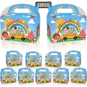 12 PCS Cartoon Melon Birthday Party Supplies, Kid Party Decorations Gift Bags,candy boxes,Boys and Girls Birthday Party Favors Bag