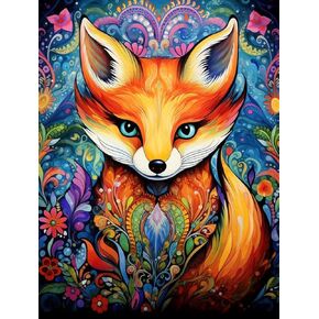 Kaliosy 5D Diamond Art Kits for Adults Kit for Adults Fox - DIY Full Drill Art with Crystal Craft Cross Stitch Embroidery - Number Kits - Stunning Decoration 12x16 inch K159