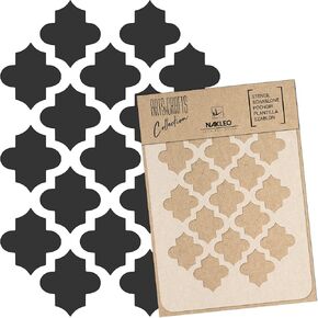 NAKLEO Painting Stencil for Crafts A5 5.9" x 8.3", Mudcloth African Boho Pattern, Reusable Plastic DIY & Scrapbooking Drawing Template, Decoupage Art Home Decor, Wall Wood Fabric Furniture