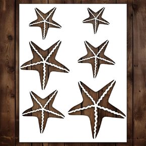 Starfish Stencil, Starfish Stencils - Sealife Stencils, Stencils Ocean Stencils Beach Theme Stencils, Beach Stencils Underwater Stencils for Painting on Wood, Canvas, Wall 11x8.5