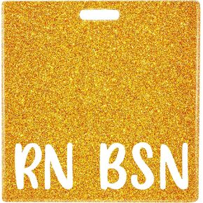 Plifal RN BSN Badge Buddy Card Nurse Nursing Accessories Glitter Horizontal Badge Identification Tags