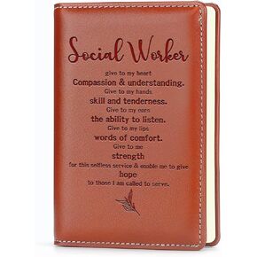 Social Worker Gifts for Women Men Social Worker Quote Leather Notebook Retirement Appreciation Gifts for Social Worker Coworkers Friends (social worker give to)