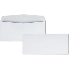 Business Source No. 10 White Business Envelopes - Commercial - #10-9 1/2" Width x 4 1/8" Length - 24 lb - Gummed - Wove - 500 / Box - White