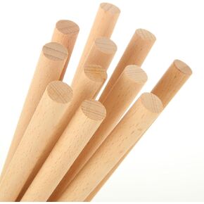 30 Pcs Wooden Dowel Rods, 1/2" x 17.3" Hardwood Sticks, Unfinished Round Wooden Dowels for Crafts, DIY, Cake Support